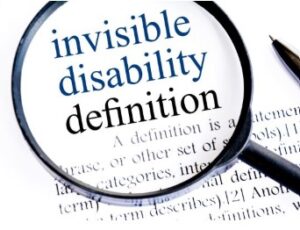 invisible disability labels under magnifying glass